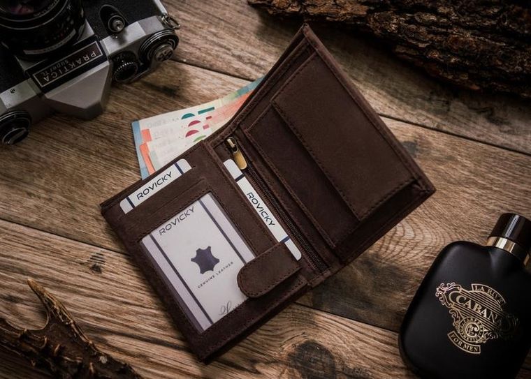 Duży, pionowy portfel męski ze skóry naturalnej, Always Wild