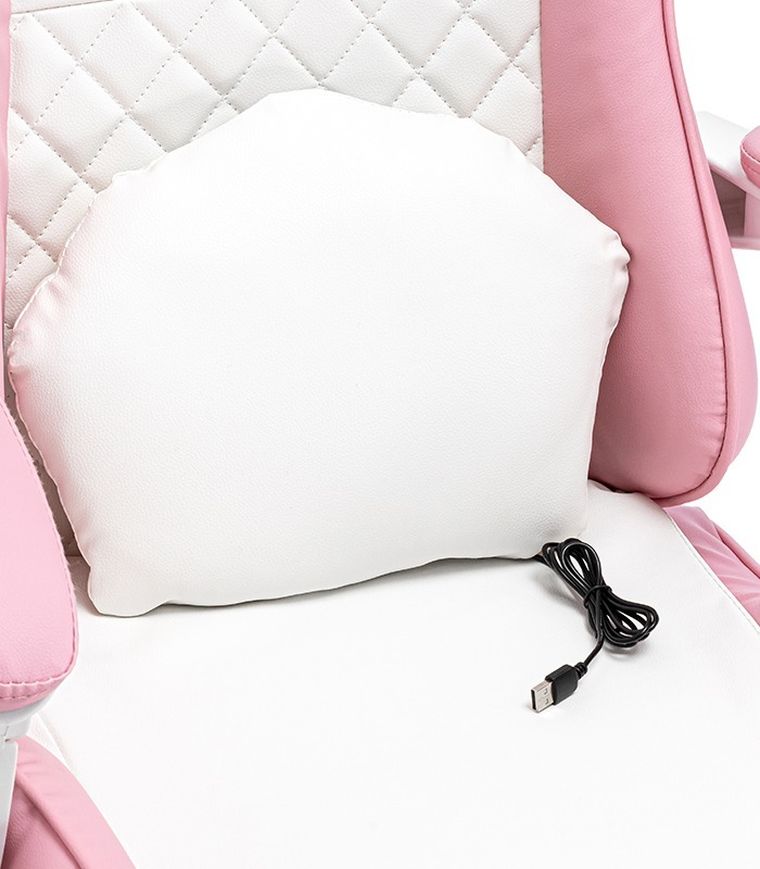 Dziecięcy fotel gamingowy z wysuwanym podnóżkiem, różowy