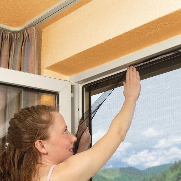 Easy Life Mako, moskitiera okienna, poliester, taśma rzep, biała, 150-180 cm