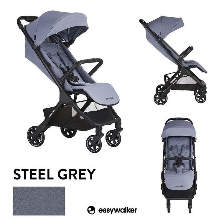 Easywalker, Jackey, kompaktowy wózek spacerowy, Steel Grey