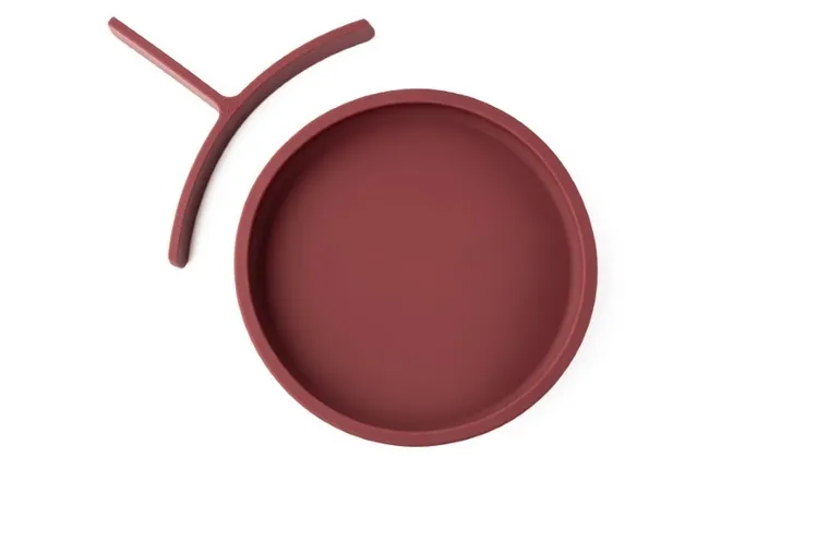 Ecorascals, silikonowy talerzyk, 2w1, burgund