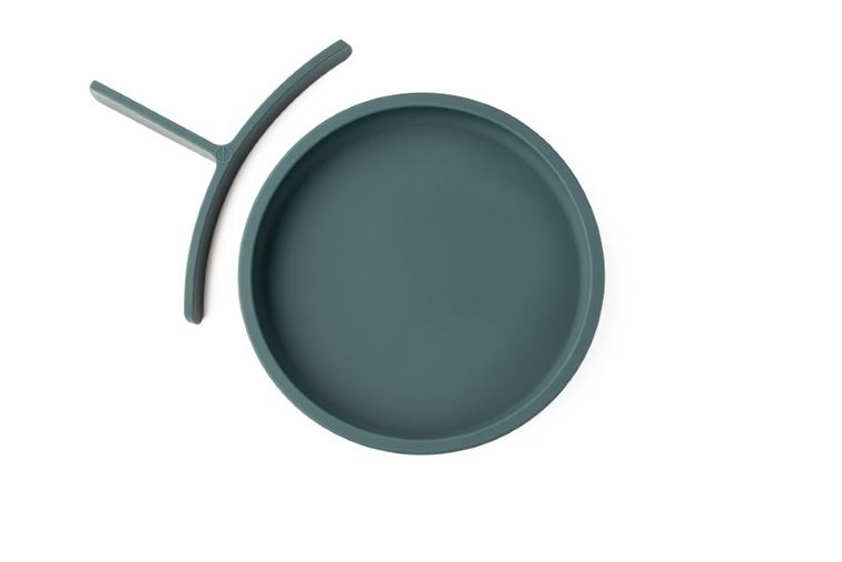 Ecorascals, silikonowy talerzyk, 2w1, teal