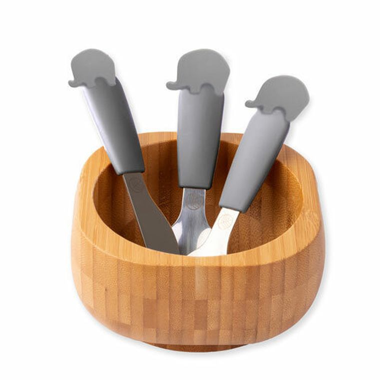 Ecorascals, zestaw sztućców, słonik, silver