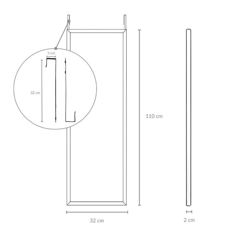 Edaxo, Aina, lustro na drzwi, 36-110 cm