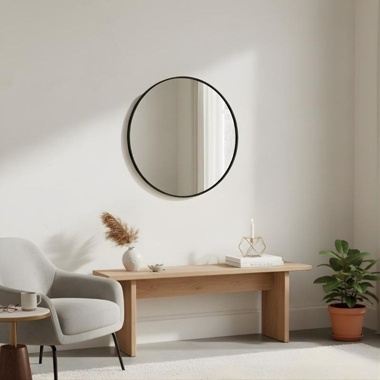 Edaxo, Loop, lustro ścienne, okrągłe, 60 cm