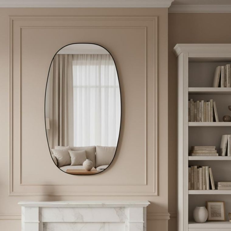 Edaxo, Ovyn, lustro wiszące, owalne, 60-32 cm