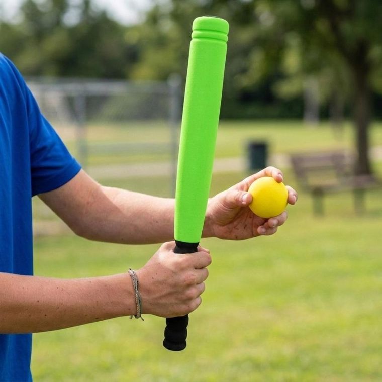 Eddy Toys, kij do baseballa z piłką soft, zielony, 54cm