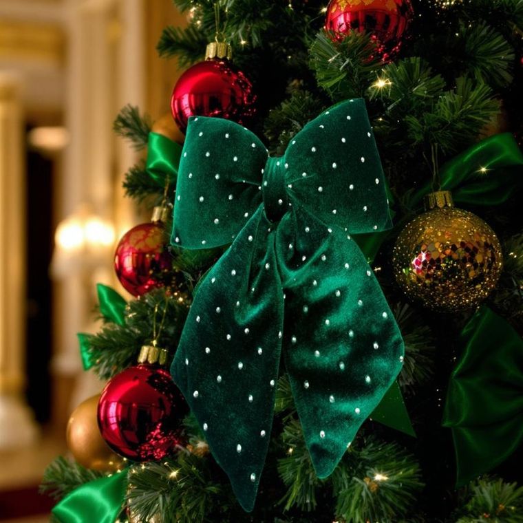 Edelman, Mica, kokarda dekoracyjna, zielona, 20-23 cm