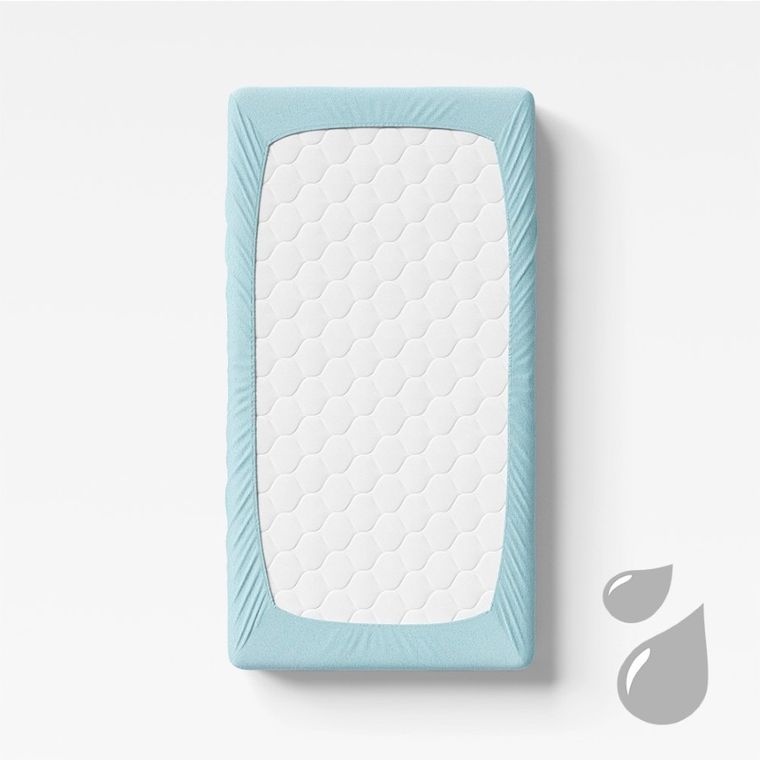 Eevi, prześcieradło frotte, pure, turkusowe, 140-70 cm