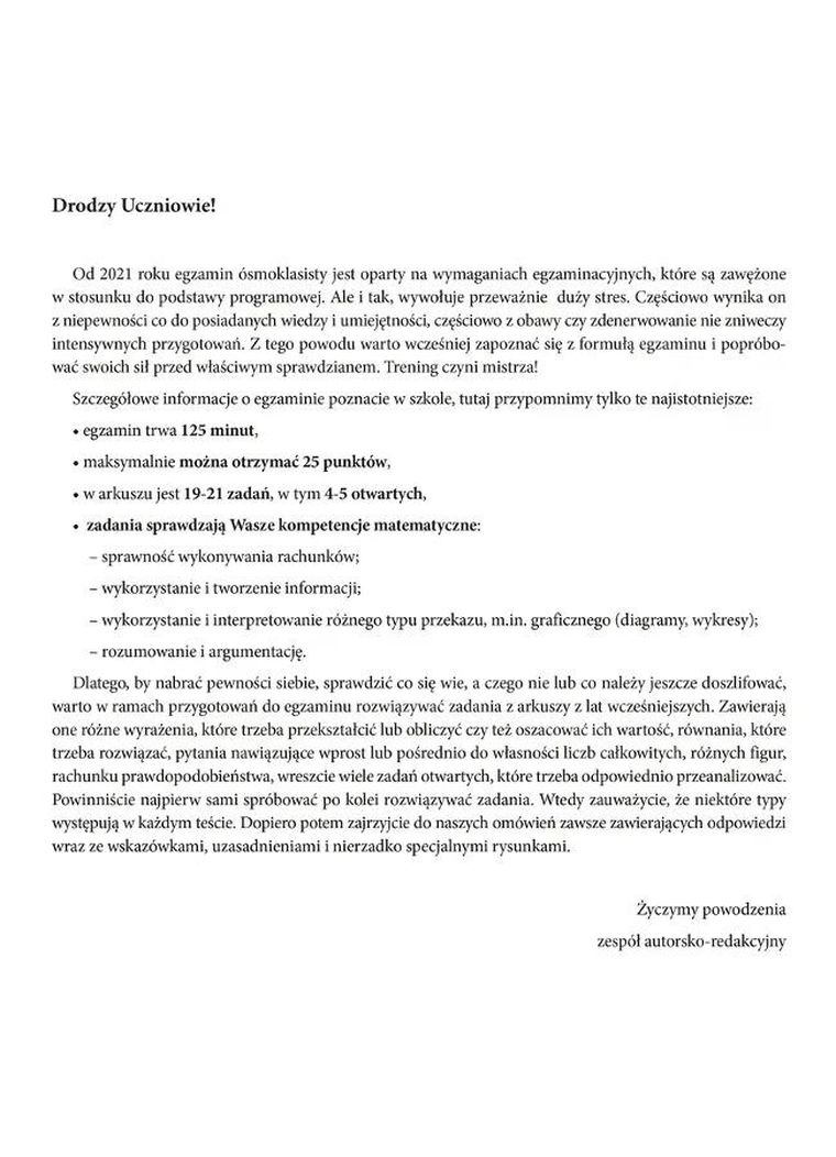 Egzamin ósmoklasisty. Matematyka. Arkusze egzaminacyjne