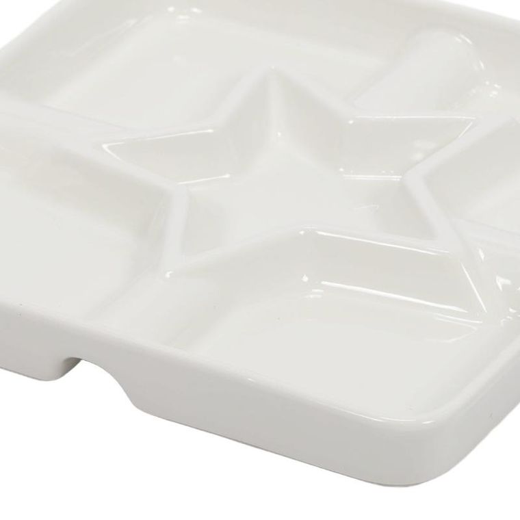 Eh Excellent Houseware, półmisek do przekąsek z przegródkami, 22-22 cm