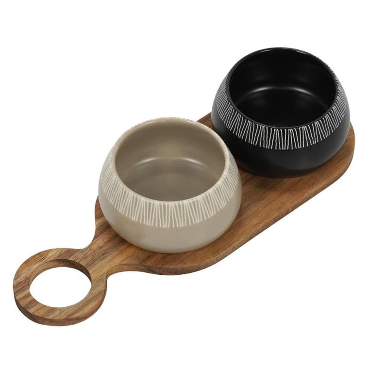 EH Excellent Houseware, Rori, miseczki na przekąski z tacą, 2 szt.