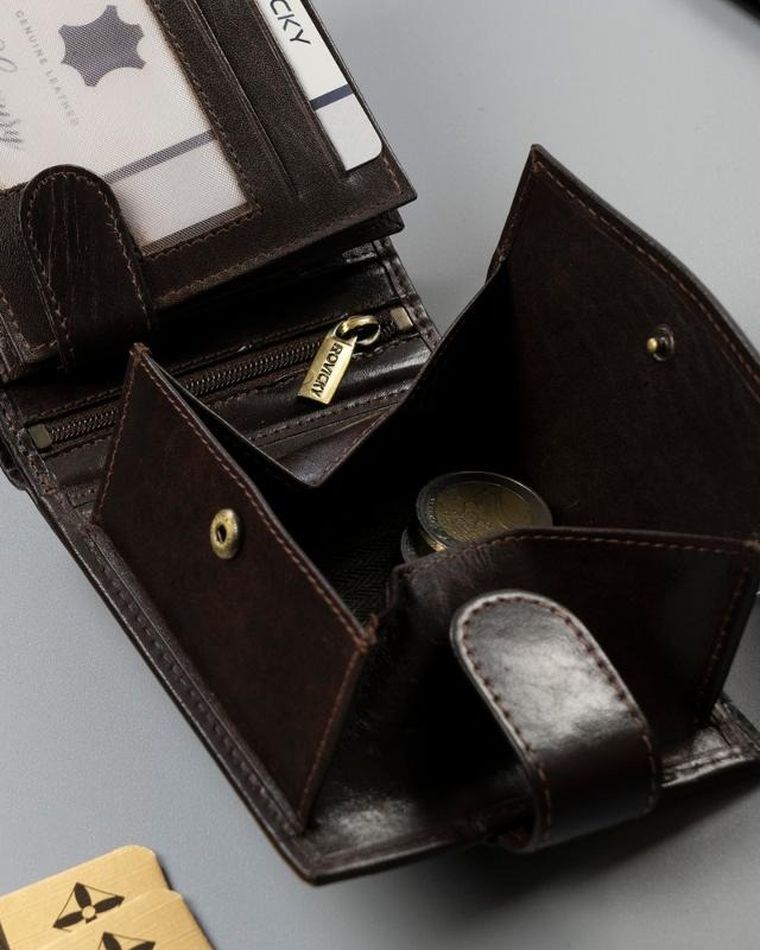 Elegancki portfel męski z membraną antyskimmingową, Rovicky