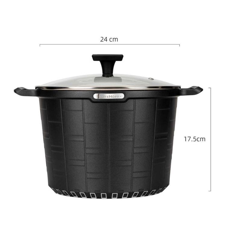 Elitehoff, garnek granitowy z pokrywą, 24 cm, 6,5l