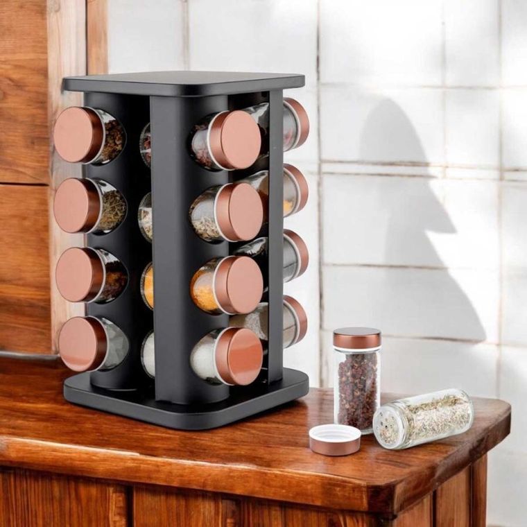 Elitehoff, stojak obrotowy na przyprawy, 16 pojemników