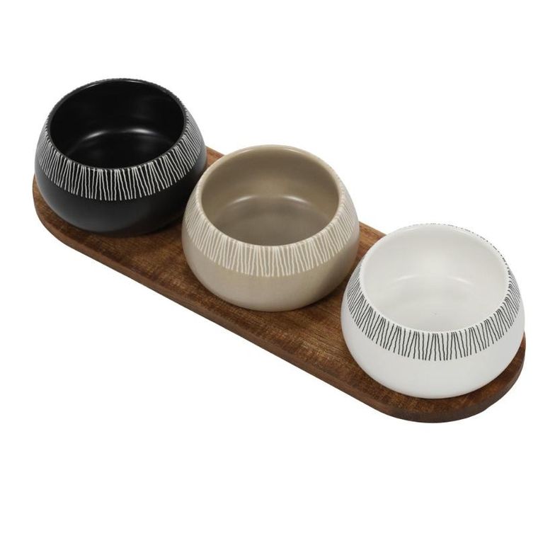 Emako, Rori, miseczki na przekąski z tacą, 3 szt.