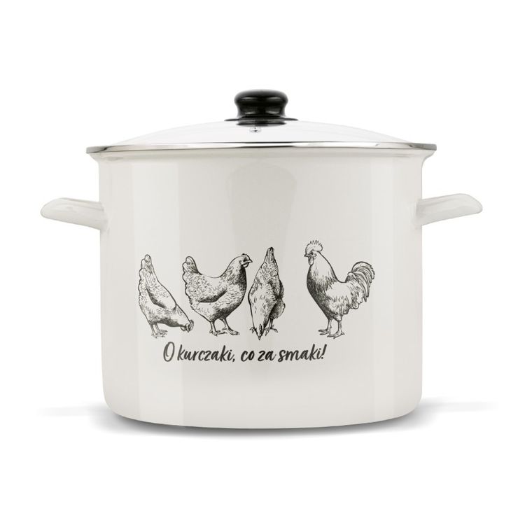 Emaliowany garnek, o kurczaki, 28 cm