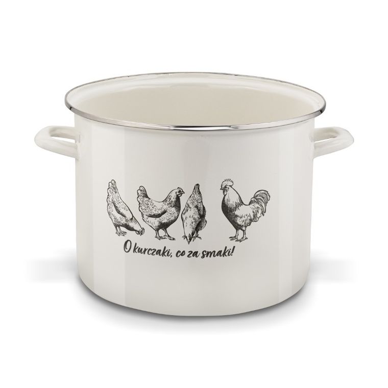Emaliowany garnek, o kurczaki, 30 cm