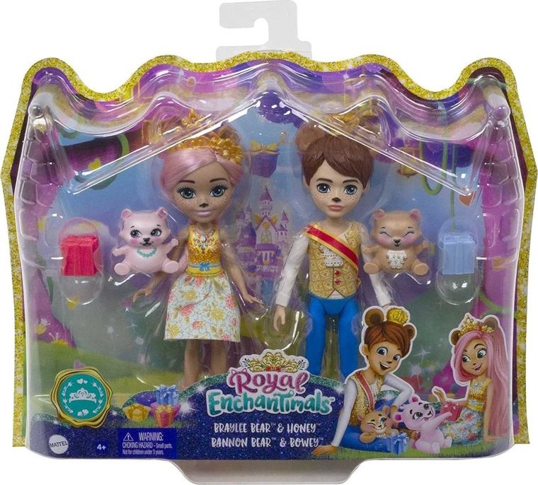 Enchantimals, Royal Braylee & Bannon, zestaw 2 figurek z akcesoriami