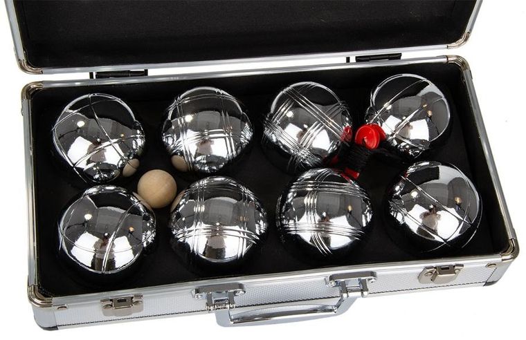 Enero, boule, kule do gry w walizce aluminiowej, 8 szt.