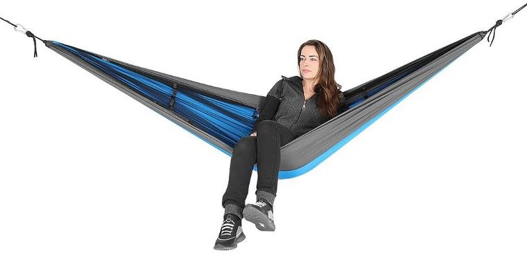 Enero Camp, hamak turystyczny, z moskitierą, 2 osobowy, niebieski, 270-140 cm