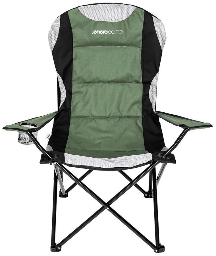 Enero camp, krzesło turystyczne składane lux 60-60-105cm zielono-czarne
