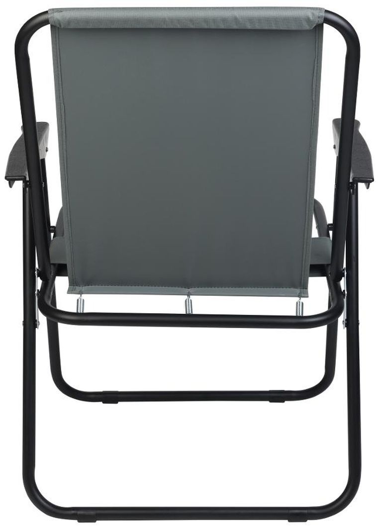 Enero Camp, krzesło turystyczne z podłokietnikami, składane, szare, 52-44-75 cm