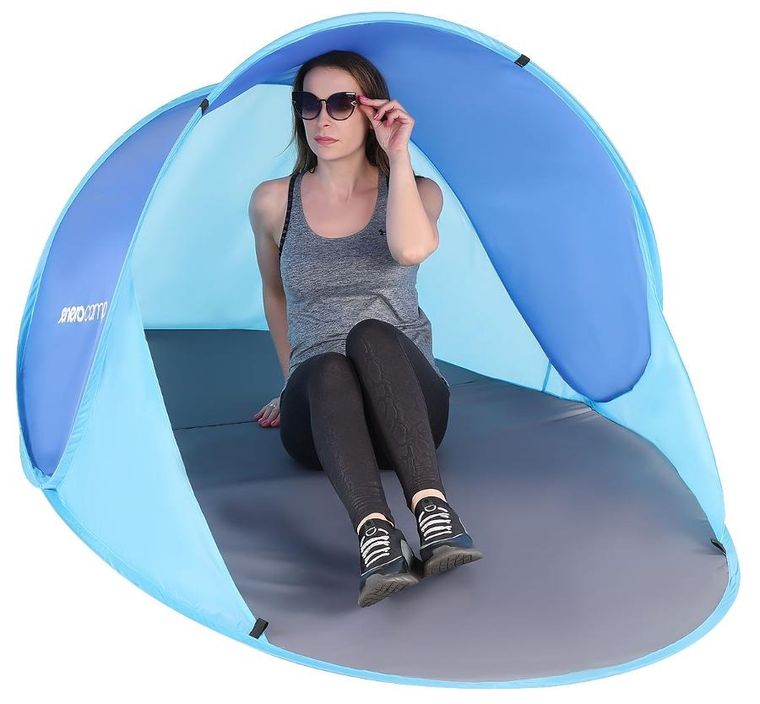 Enero, Camp, namiot plażowy, samorozkładający, granatowo-niebieski, 190-120-86 cm