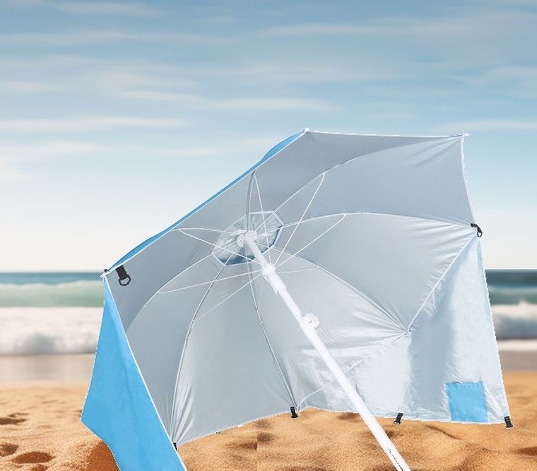 Enero Camp, parasol, parawan plażowy 2w1, 190 cm