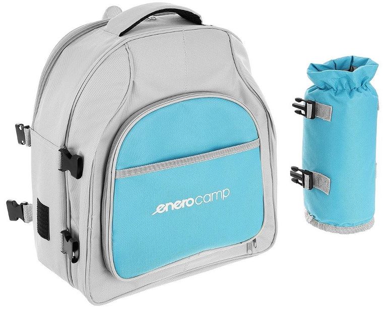 Enero Camp, plecak piknikowy, termiczny, błękitno-szary, 25 l