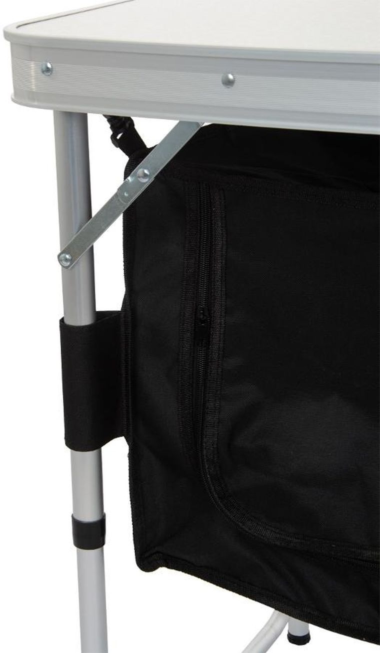 Enero Camp, składany stolik turystyczny, z szafą, 120-47-70/62/54 cm