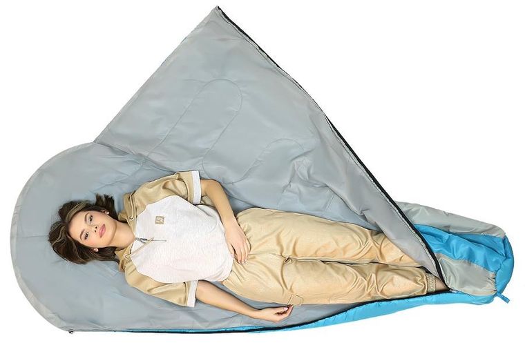 Enero camp, śpiwór turystyczny traveler, błękitno-szary, 210-80/50 cm