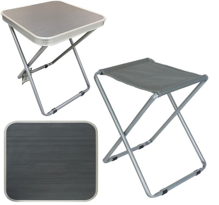 Enero Camp, stolik i krzesełko turystyczne, 2w1, 40-40-47 cm