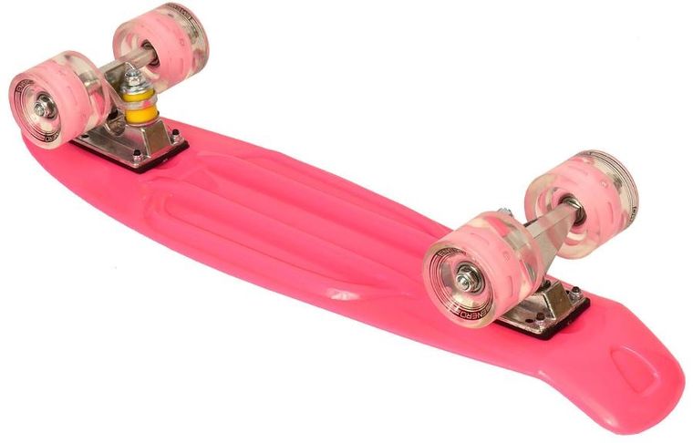 Enero, deskorolka LED, różowa, 22"