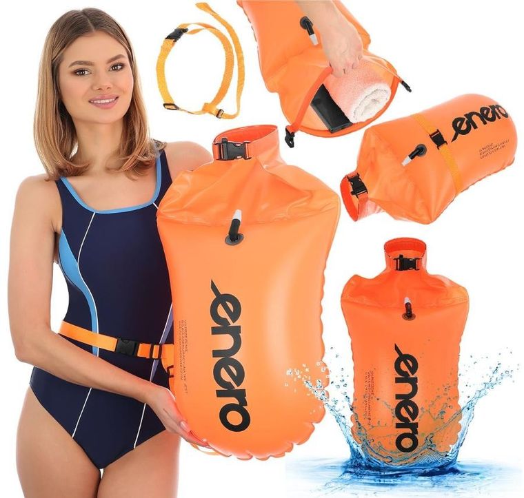 Enero, dmuchana bojka asekuracyjna, sucha kieszeń 2w1, 69-37,5 cm