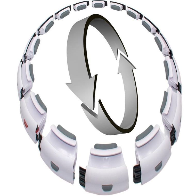 Enero Fit, hula hop z masażerem obciążeniem i licznikiem, biało-szary