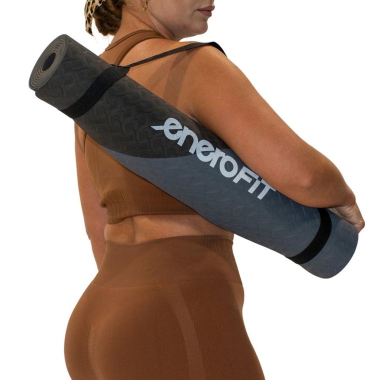 Enero Fit, mata do jogi i fitness, antypoślizgowa, szaro-czarna