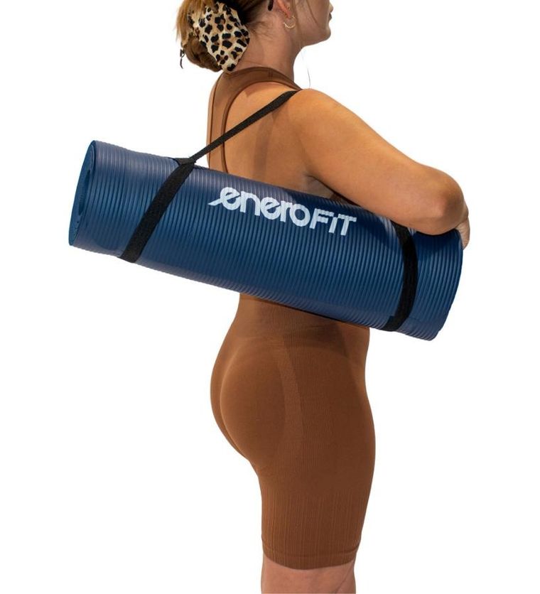 Enero Fit, mata fitness, antypoślizgowa, niebieska, 183-60-1 cm