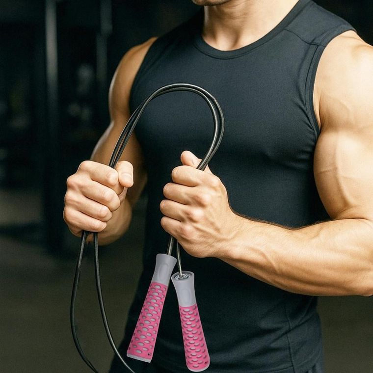 Enero Fit, skakanka fitness, różowa, 300 cm