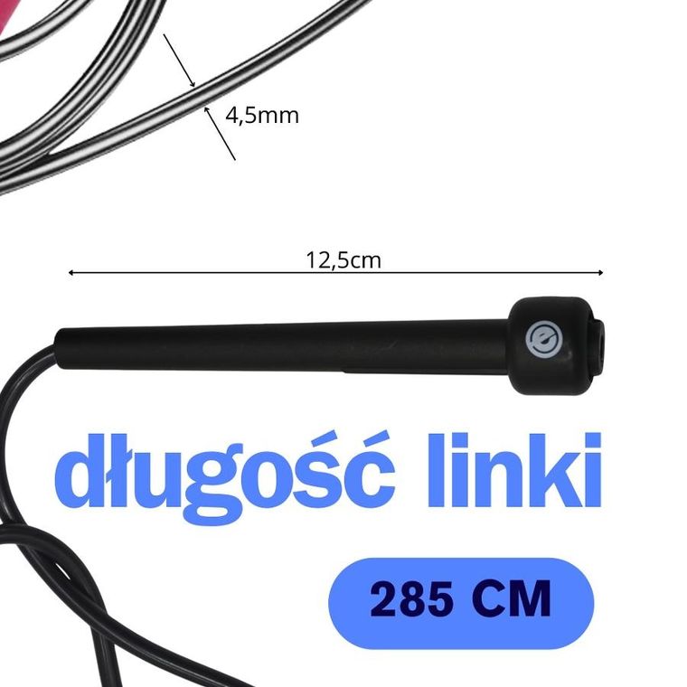 Enero Fit, skakanka szybkościowa, czarna, 285 cm