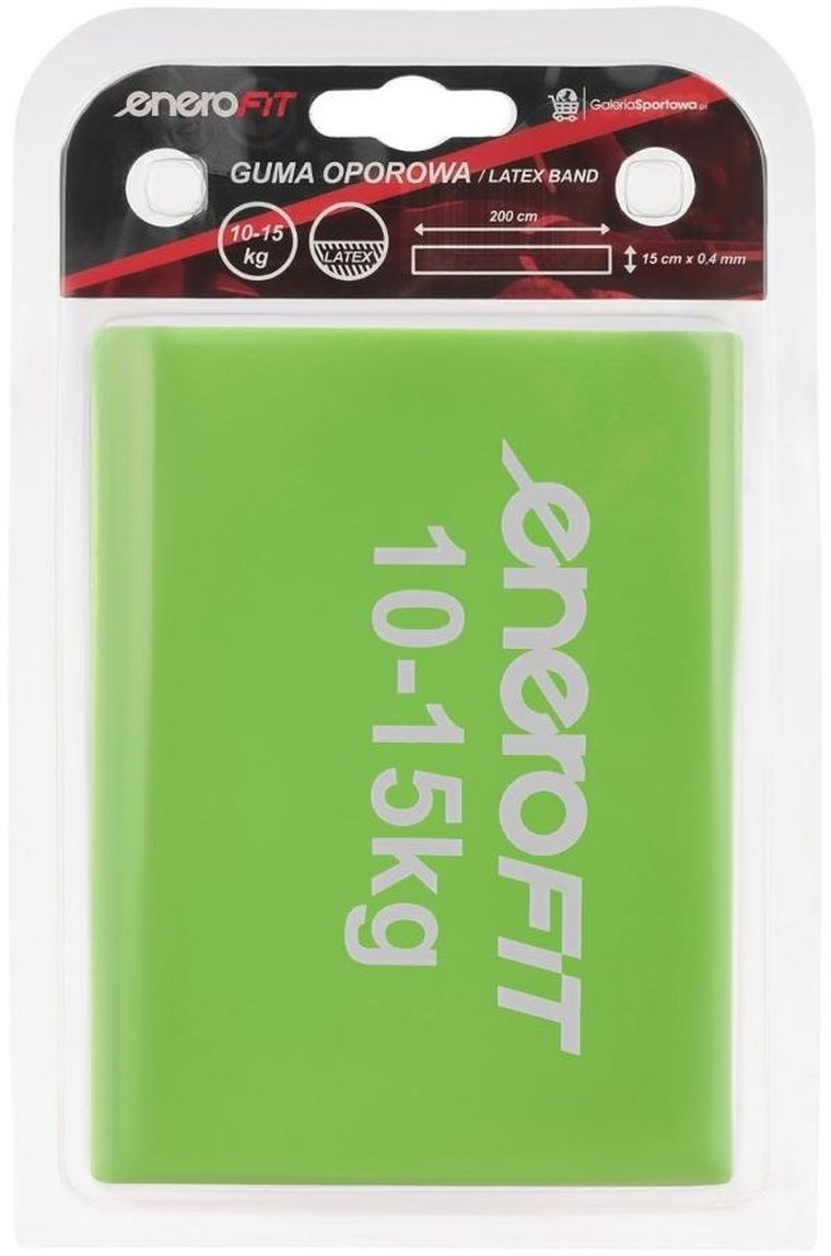 Enero fit, taśma treningowa do ćwiczeń pilates, 2000-150-0,40mm, 10-15kg, zielona