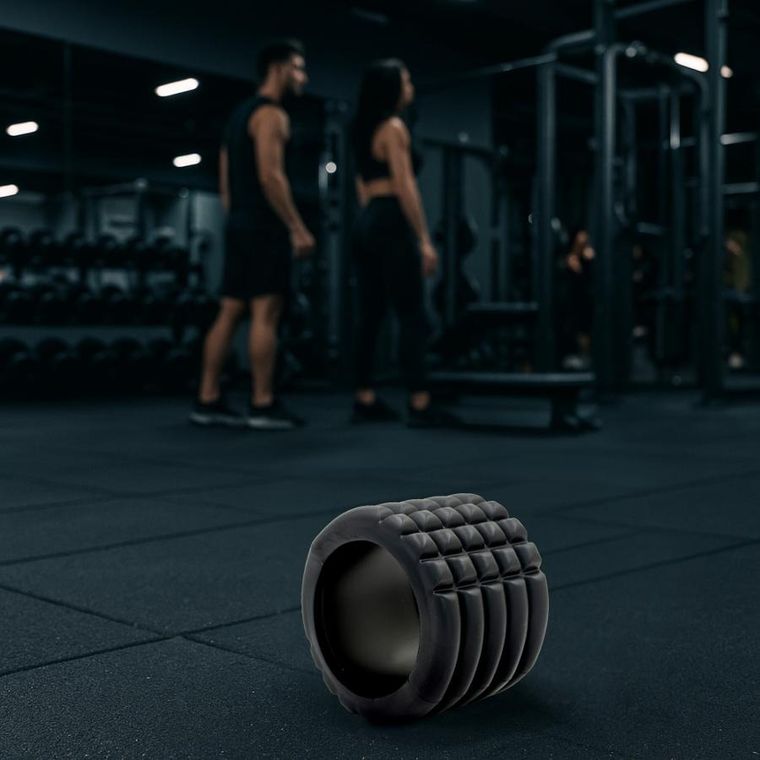 Enero Fit, wałek roller do ćwiczeń, czarny, 14-10 cm