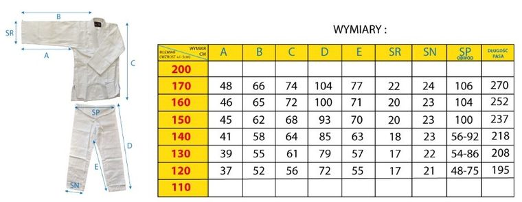 Enero, kimono judo aikido, 150 cm