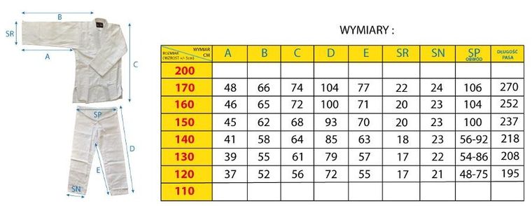 Enero, kimono, Judo Aikido, 170 cm