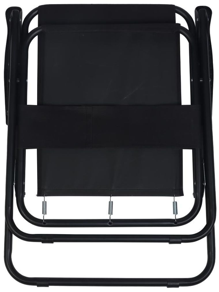 Enero, krzesło turystyczne z podłokietnikami, składane, czarne, 52-44-75 cm