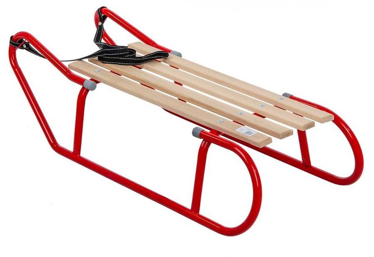 Enero, metalowe sanki kuligowe, dwuosobowe, czerwone