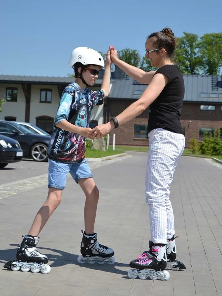 Enero Pro, łyżworolki, 4w1, LED, różowo-szare, rozmiar 34-37