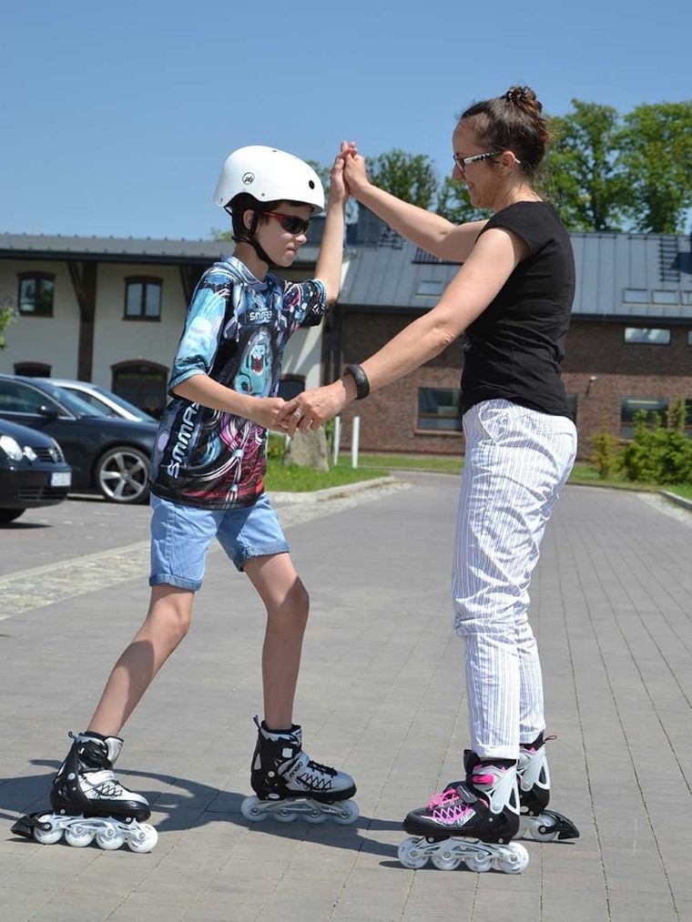 Enero Pro, łyżworolki, 4w1, LED, różowo-szare, rozmiar 38-41