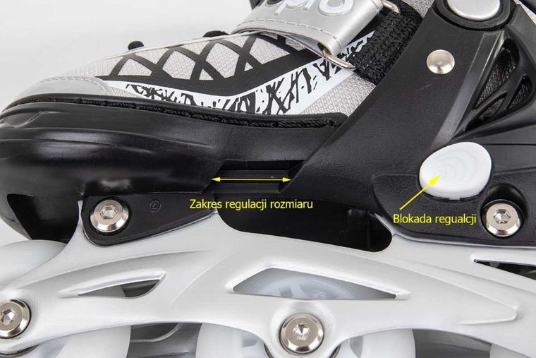 Enero Pro, łyżworolki, 4w1, LED, szare, rozmiar 38-41