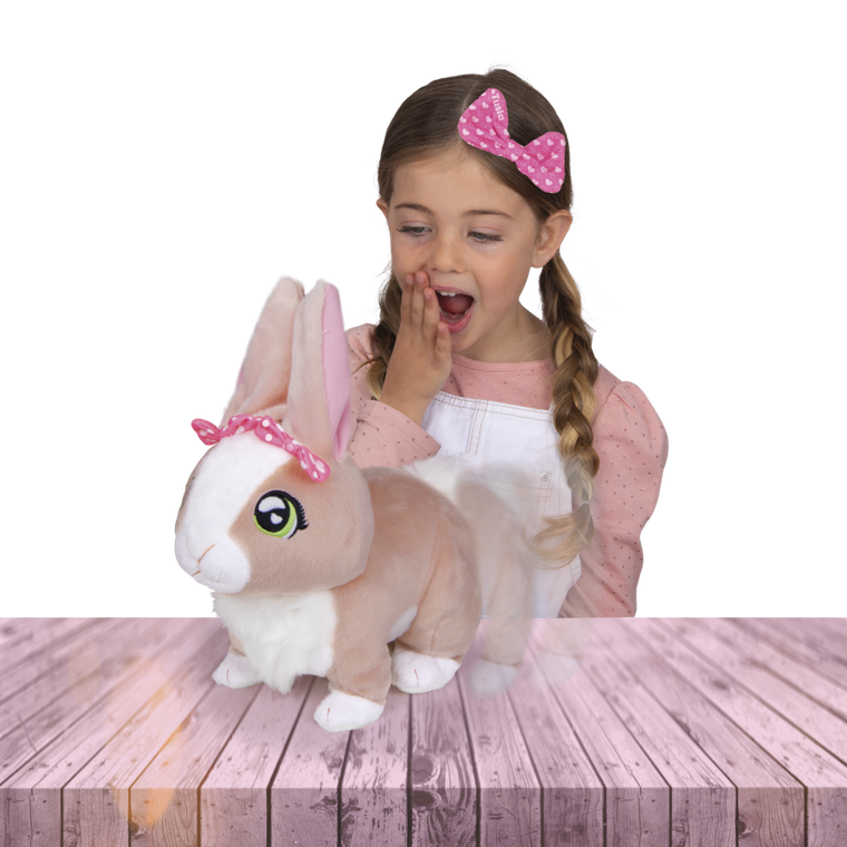 Epee, Tusia, beżowy królik, maskotka interaktywna